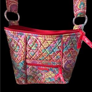 Vera Bradley Pink Multi Quilted Paisley Crossbody Vintage good condition